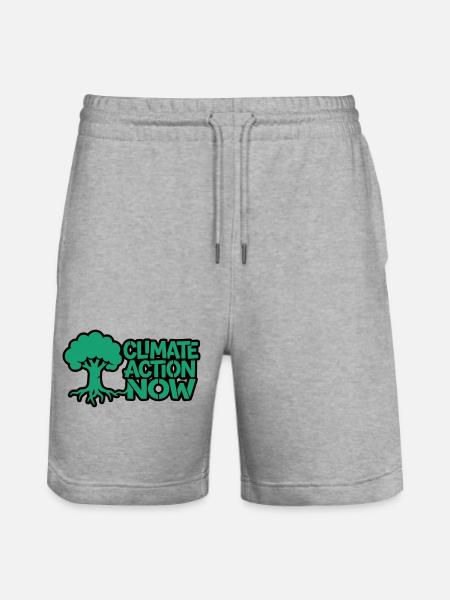 Tree Root Climate Nature Logo - Stanley/Stella Trainer Unisex Organic Jogging Shorts - heather grey
