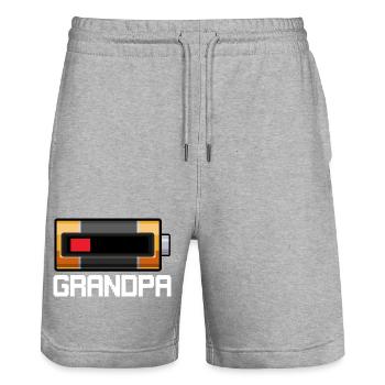 Retro Pixel Camera Gadget - Stanley/Stella Trainer Unisex Organic Jogging Shorts - heather grey - Front - Nik (191cm) & Marisol (170cm)