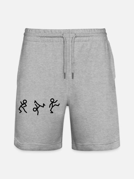 Dancing stick figures - Stanley/Stella Trainer Unisex Organic Jogging Shorts - heather grey