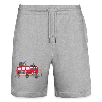 Kanada Camper Motiv Vanlife Camping Urlaub - Stanley/Stella Unisex Bio Joggingshorts Trainer  - Grau meliert - Vorne - Nik (191cm) & Marisol (170cm)