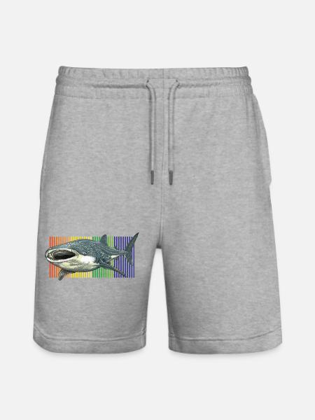 Walhai-Rhincodon-Typus - Stanley/Stella Unisex Bio Joggingshorts Trainer  - Grau meliert