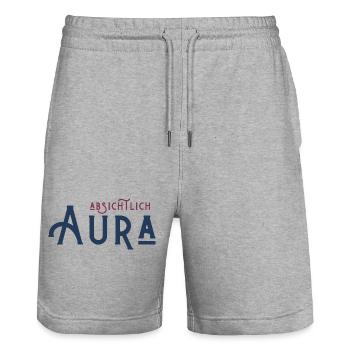 Absichtlich Aura - Stanley/Stella Unisex Bio Joggingshorts Trainer  - Grau meliert - Vorne - Nik (191cm) & Marisol (170cm)