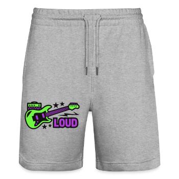 E Gitarre Loud Logo - Stanley/Stella Unisex Bio Joggingshorts Trainer  - Grau meliert - Vorne - Nik (191cm) & Marisol (170cm)