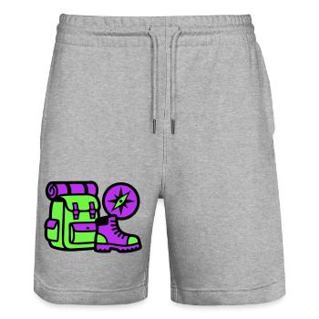 Hiking Backpack Compass Graphic - Stanley/Stella Trainer Unisex Organic Jogging Shorts - heather grey - Front - Nik (191cm) & Marisol (170cm)