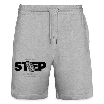 Un petit pas - Short de jogging bio TRAINER Stanley/Stella unisexe - gris chiné - Devant - Nik (191cm) & Marisol (170cm)