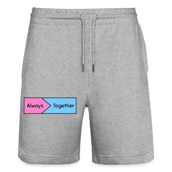 Immer zusammen - Stanley/Stella Unisex Bio Joggingshorts Trainer  - Grau meliert - Vorne - Nik (191cm) & Marisol (170cm)
