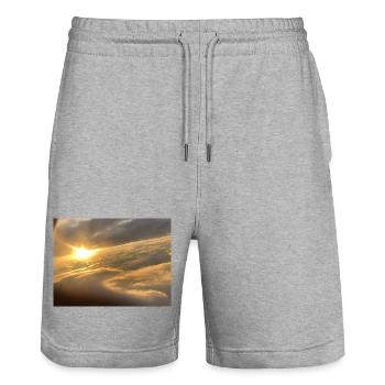 Sunlight over a sea of clouds - Stanley/Stella Trainer Unisex Organic Jogging Shorts - heather grey - Front - Nik (191cm) & Marisol (170cm)