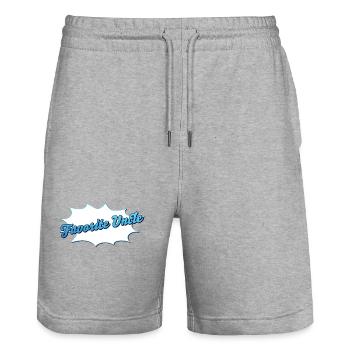 Schriftzug Favorite Uncle für den Lieblingsonkel - Stanley/Stella Unisex Bio Joggingshorts Trainer  - Grau meliert - Vorne - Nik (191cm) & Marisol (170cm)