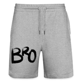 Bro - Stanley/Stella Trainer Unisex Organic Jogging Shorts - heather grey - Front - Nik (191cm) & Marisol (170cm)