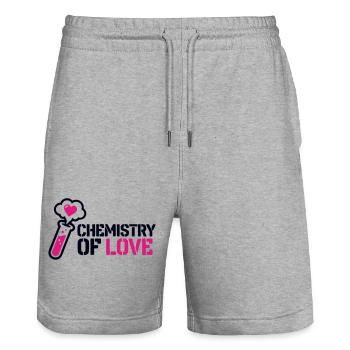 Chemie Liebe Kolben Icon - Stanley/Stella Unisex Bio Joggingshorts Trainer  - Grau meliert - Vorne - Nik (191cm) & Marisol (170cm)