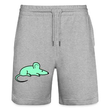 Silhouette de souris menthe - Short de jogging bio TRAINER Stanley/Stella unisexe - gris chiné - Devant - Nik (191cm) & Marisol (170cm)