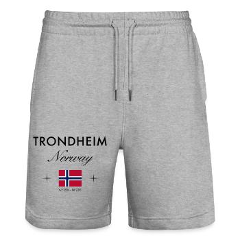 Coordonnées de Trondheim Souvenir de voyage - Short de jogging bio TRAINER Stanley/Stella unisexe - gris chiné - Devant - Nik (191cm) & Marisol (170cm)