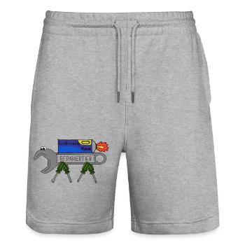 ReparierTier mit LubriFast - Stanley/Stella Unisex Bio Joggingshorts Trainer  - Grau meliert - Vorne - Nik (191cm) & Marisol (170cm)