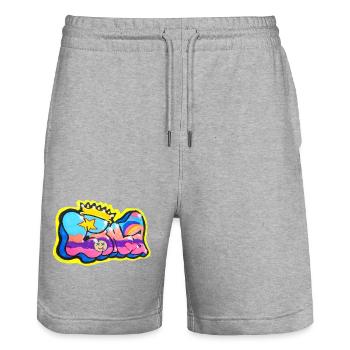 LINA GRAFFITI NAME FOR KID - Short de jogging bio TRAINER Stanley/Stella unisexe - gris chiné - Devant - Nik (191cm) & Marisol (170cm)