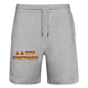 Nice Nightmares Feuertraum - Stanley/Stella Unisex Bio Joggingshorts Trainer  - Grau meliert - Vorne - Nik (191cm) & Marisol (170cm)