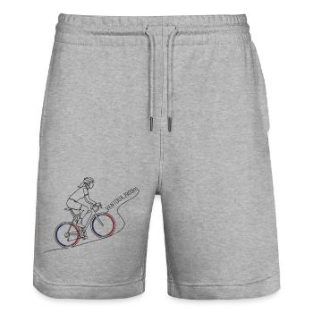 Mont Ventoux 1909m Minimalistische Linienkunst - Stanley/Stella Unisex Bio Joggingshorts Trainer  - Grau meliert - Vorne - Nik (191cm) & Marisol (170cm)
