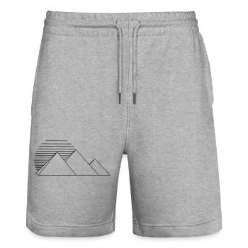 Pyramiden - Stanley/Stella Unisex Bio Joggingshorts Trainer  - Grau meliert - Vorne - Nik (191cm) & Marisol (170cm)