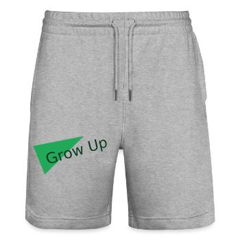Grow Up Grün Dreieck Motiv - Stanley/Stella Unisex Bio Joggingshorts Trainer  - Grau meliert - Vorne - Nik (191cm) & Marisol (170cm)