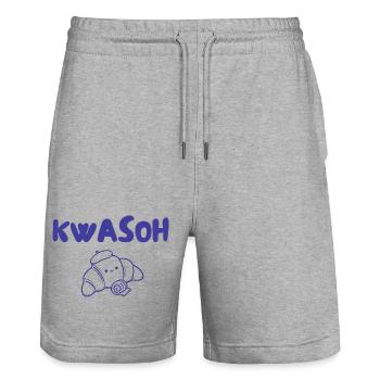 Croissant Kvasoh Illustration - Short de jogging bio TRAINER Stanley/Stella unisexe - gris chiné - Devant - Nik (191cm) & Marisol (170cm)