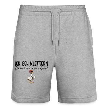 Klettern Da hab ich meine Ruhe - Stanley/Stella Unisex Bio Joggingshorts Trainer  - Grau meliert - Vorne - Nik (191cm) & Marisol (170cm)