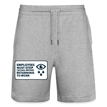 Lustiger Mitarbeiter HR Mitarbeiter Manager Männer Frauen - Stanley/Stella Unisex Bio Joggingshorts Trainer  - Grau meliert - Vorne - Nik (191cm) & Marisol (170cm)
