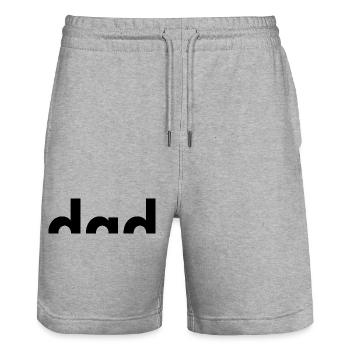 Dad Est. 2026 | Vater | Vatertag - Stanley/Stella Unisex Bio Joggingshorts Trainer  - Grau meliert - Vorne - Nik (191cm) & Marisol (170cm)