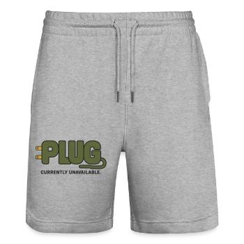 PLUG – Currently Unavailable - Stanley/Stella Trainer Unisex Organic Jogging Shorts - heather grey - Front - Nik (191cm) & Marisol (170cm)