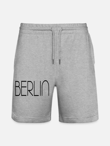 Berlin_schrift - Stanley/Stella Unisex Bio Joggingshorts Trainer  - Grau meliert
