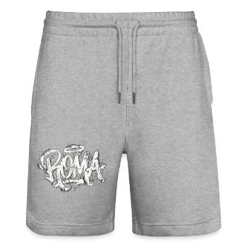 Rom Graffiti Handschrift Italien - Stanley/Stella Unisex Bio Joggingshorts Trainer  - Grau meliert - Vorne - Nik (191cm) & Marisol (170cm)