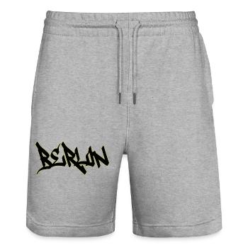Berlin Graffiti - Stanley/Stella Unisex Bio Joggingshorts Trainer  - Grau meliert - Vorne - Nik (191cm) & Marisol (170cm)