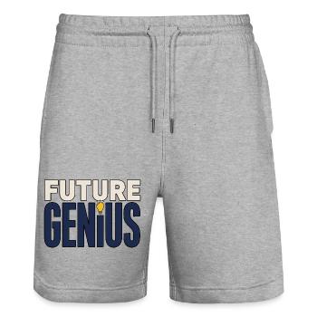 Student Motivation – Future Genius - Stanley/Stella Trainer Unisex Organic Jogging Shorts - heather grey - Front - Nik (191cm) & Marisol (170cm)