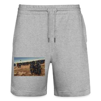 Mud Wizard - Stanley/Stella Unisex Bio Joggingshorts Trainer  - Grau meliert - Vorne - Nik (191cm) & Marisol (170cm)