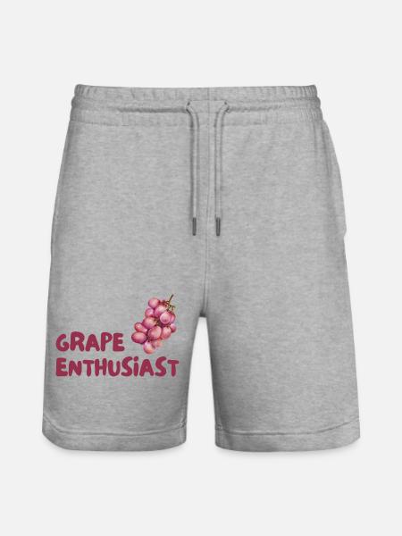 Traubenliebhaber Grapes Enthusiast - Stanley/Stella Trainer Unisex Organic Jogging Shorts - heather grey