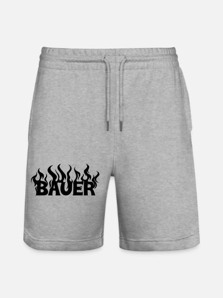 Bauer lodernde Flammen - Stanley/Stella Unisex Bio Joggingshorts Trainer  - Grau meliert
