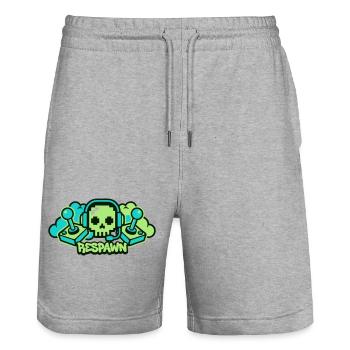 Respawn Totenkopf Logo - Stanley/Stella Unisex Bio Joggingshorts Trainer  - Grau meliert - Vorne - Nik (191cm) & Marisol (170cm)