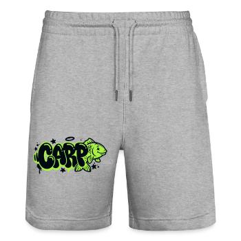 Karpfen Graffiti Grafik - Stanley/Stella Unisex Bio Joggingshorts Trainer  - Grau meliert - Vorne - Nik (191cm) & Marisol (170cm)