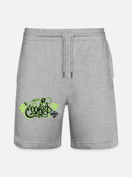 Fishhook Graffiti Logo - Stanley/Stella Trainer Unisex Organic Jogging Shorts - heather grey