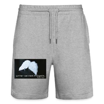 Engelflügel Psalm 91:4 - Stanley/Stella Unisex Bio Joggingshorts Trainer  - Grau meliert - Vorne - Nik (191cm) & Marisol (170cm)