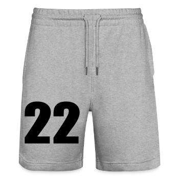 22 - Stanley/Stella Unisex Bio Joggingshorts Trainer  - Grau meliert - Vorne - Nik (191cm) & Marisol (170cm)