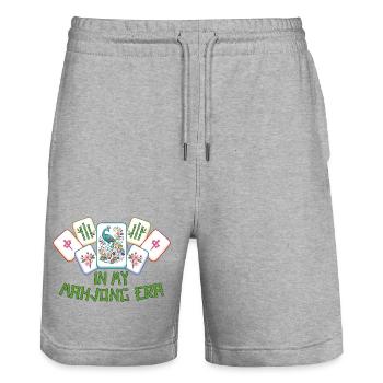 Mahjong Spiel Social Club Mahjong Ära - Stanley/Stella Unisex Bio Joggingshorts Trainer  - Grau meliert - Vorne - Nik (191cm) & Marisol (170cm)
