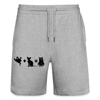 Funny Halloween Dog Ghost - Stanley/Stella Unisex Bio Joggingshorts Trainer  - Grau meliert - Vorne - Nik (191cm) & Marisol (170cm)