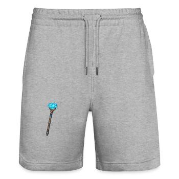 Magischer Kristallstab Blau - Stanley/Stella Unisex Bio Joggingshorts Trainer  - Grau meliert - Vorne - Nik (191cm) & Marisol (170cm)
