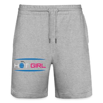 Heißes Mädchen-Bösewicht-Attitüde - Stanley/Stella Unisex Bio Joggingshorts Trainer  - Grau meliert - Vorne - Nik (191cm) & Marisol (170cm)