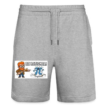 Be Rational Math Cartoon - Stanley/Stella Unisex Bio Joggingshorts Trainer  - Grau meliert - Vorne - Nik (191cm) & Marisol (170cm)