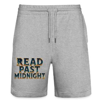 Nach Mitternacht lesen - Stanley/Stella Unisex Bio Joggingshorts Trainer  - Grau meliert - Vorne - Nik (191cm) & Marisol (170cm)