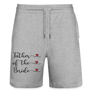 Vater der Braut - Stanley/Stella Unisex Bio Joggingshorts Trainer  - Grau meliert - Vorne - Nik (191cm) & Marisol (170cm)