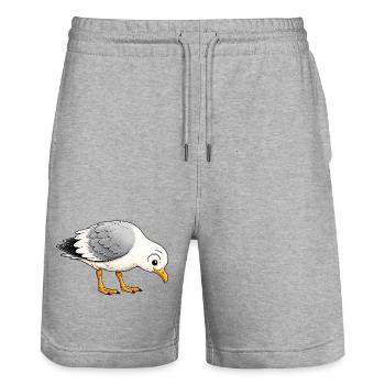 Ville MÖKKI LIFE - Stanley/Stella Unisex Bio Joggingshorts Trainer  - Grau meliert - Vorne - Nik (191cm) & Marisol (170cm)