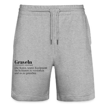 Graveln Definition - Stanley/Stella Unisex Bio Joggingshorts Trainer  - Grau meliert - Vorne - Nik (191cm) & Marisol (170cm)