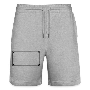 Pixel Rahmen Grafik - Stanley/Stella Unisex Bio Joggingshorts Trainer  - Grau meliert - Vorne - Nik (191cm) & Marisol (170cm)