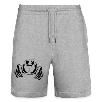 Retro tattoo style Spinne - Stanley/Stella Unisex Bio Joggingshorts Trainer  - Grau meliert - Vorne - Nik (191cm) & Marisol (170cm)